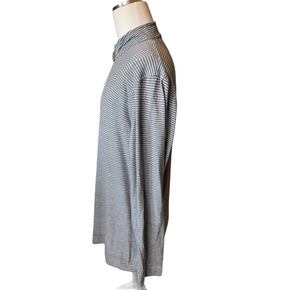 Johnnie-O Hangin Out Harvell Quarter Zip Shirt Men's XL Gray Striped Pullover - Picture 5 of 8
